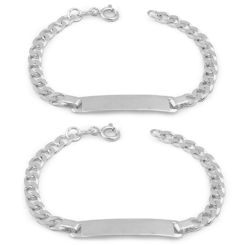 Boy's 5 1/2 Or 6 1/2 Inches Silver ID Bracelet For Babies, Toddlers And Children 2