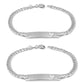 5 1/2 or 6 1/2 In Sterling Silver Heart Curb Link ID Bracelet For Children 2
