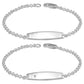 Sterling Silver Rolo Chain Diamond/Plain ID Bracelet For Children (5 1/4-6 1/4 in) 2