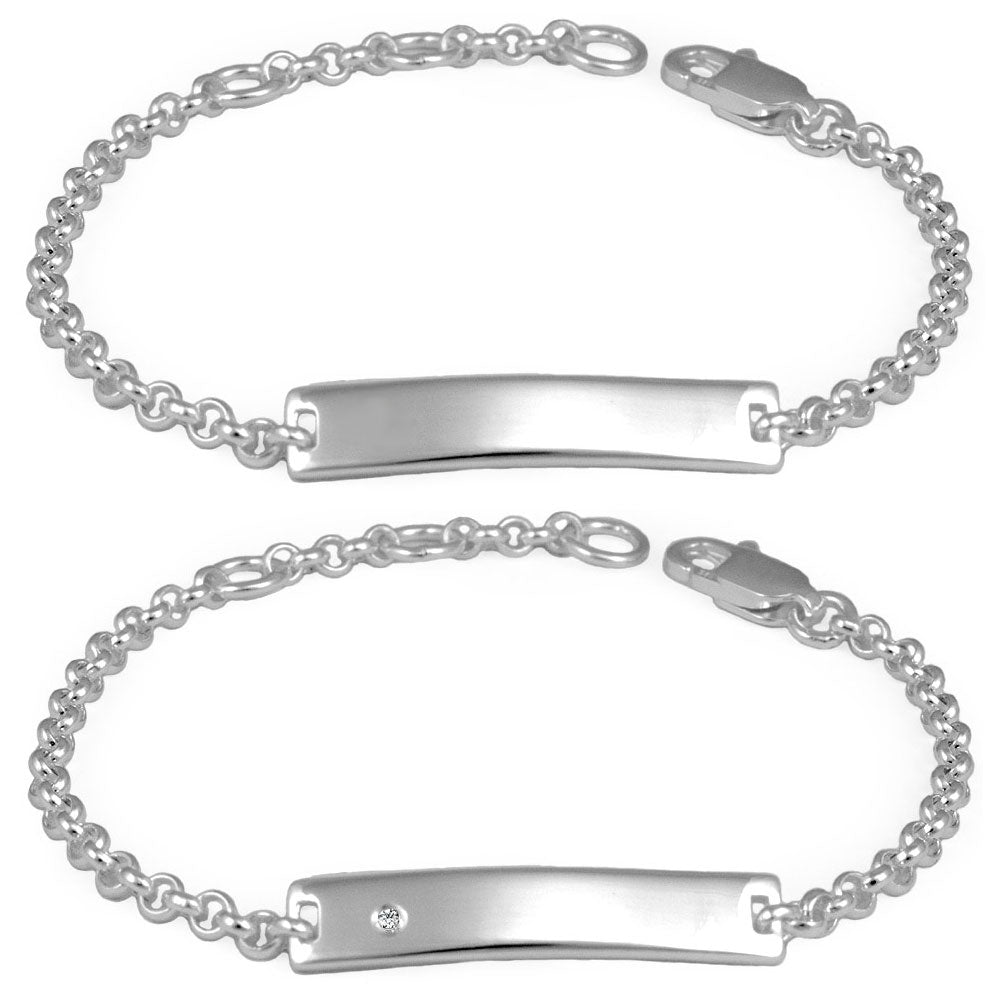 Baby And Toddler Jewelry - Silver Adjustable Rolo Chain ID Bracelet (4 1/2-5 1/2 in) 2