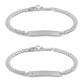 Boys And Girls Sterling Silver Curb Chain Diamond Or Plain ID Bracelet (6, 6 1/2 in) 2