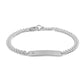 Boys And Girls Sterling Silver Curb Chain Diamond Or Plain ID Bracelet (6, 6 1/2 in)