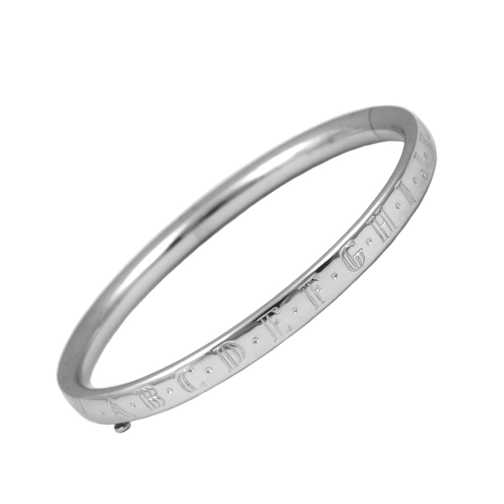 Kids Jewelry - 6 Inches Sterling Silver Alphabet Bangle Bracelet 1