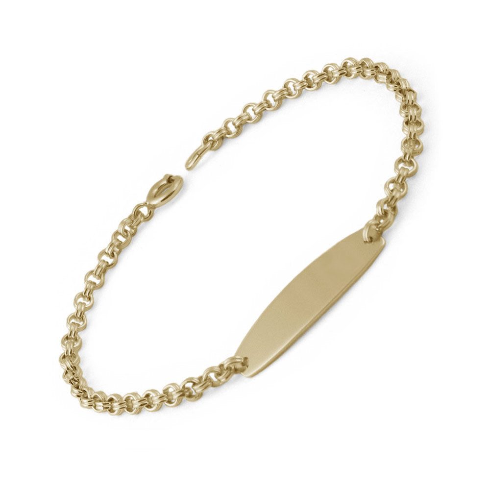 Boys And Girls Jewelry - 6 Inches Gold Or Silver Rolo Chain ID Bracelets