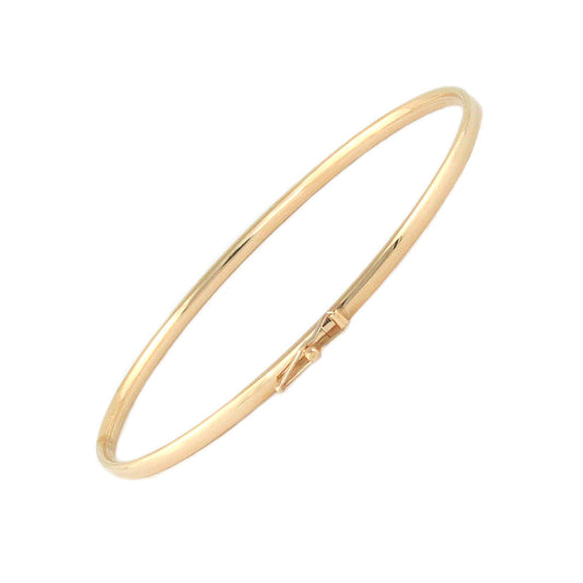 5 1/4 Inches 14K Yellow Or White Gold Plain Bangle Bracelet For Boys And Girls 1