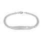 5 1/2 Or 6 1/2 In Sterling Silver Cross Curb Linked ID Bracelet For Boys And Girls