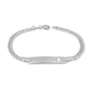 5 1/2 Or 6 1/2 In Sterling Silver Cross Curb Linked ID Bracelet For Boys And Girls