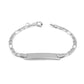Children's 5 1/2 or 6 1/2 Inches Silver Figaro Link ID Bracelet For Boys & Girls