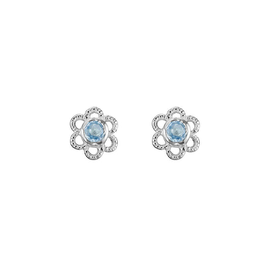 Sterling Silver Birthstone Flower Earrings For Girls Of All Ages 1