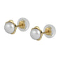 Girls 14K Yellow/White Gold Cultured Pearl Heart/Flower Shaped Silicone Back Earrings