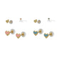 Baby & Toddler 14K Yellow Gold Pink/Blue Enameled Heart/Butterfly Silicone Back Earrings 2