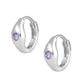 Children's Jewelry - Sterling Silver Birthstone Huggie Hoop Earrings