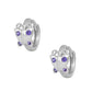 Sterling Silver Simulated Birthstone Butterfly Huggie Hoop Earrings For Girls