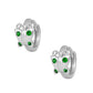 Sterling Silver Simulated Birthstone Butterfly Huggie Hoop Earrings For Girls
