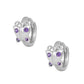 Sterling Silver Simulated Birthstone Butterfly Huggie Hoop Earrings For Girls