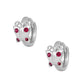 Sterling Silver Simulated Birthstone Butterfly Huggie Hoop Earrings For Girls