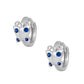 Sterling Silver Simulated Birthstone Butterfly Huggie Hoop Earrings For Girls