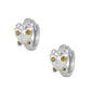Sterling Silver Simulated Birthstone Butterfly Huggie Hoop Earrings For Girls