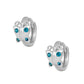 Sterling Silver Simulated Birthstone Butterfly Huggie Hoop Earrings For Girls