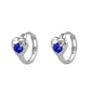 Baby And Toddler 14K White Gold Heart Shaped Birthstone Hoop Earrings