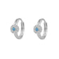 Girl's 14K White Gold Flower CZ Birthstone Huggie Hoop Earrings