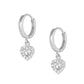 Girls 14K White Gold Birthstone Dangling Heart Huggie Earrings 1