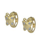 Girl's Jewelry - 14K Gold Or Silver Butterfly CZ Huggie Hoop Earrings