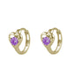 Baby And Toddler 14K Yellow Gold Heart Shaped Birthstone Hoop Earrings