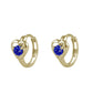 Baby And Toddler 14K Yellow Gold Heart Shaped Birthstone Hoop Earrings