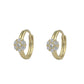 Girl's 14K Yellow Gold Flower CZ Birthstone Huggie Hoop Earrings 1