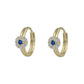 Girl's 14K Yellow Gold Flower CZ Birthstone Huggie Hoop Earrings