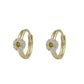 Girl's 14K Yellow Gold Flower CZ Birthstone Huggie Hoop Earrings