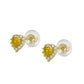 Little Girls 14K Yellow Gold Birthstone Silicone Back Heart Shaped Earrings 1