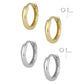 14K Yellow Or White Gold Plain Huggie Hoop Earrings For Children 2