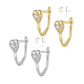 Child & Teen Girl Jewelry - 14K Yellow Or White Gold Heart Latch Back Earrings 2