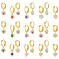 Girls 14K Yellow Gold Birthstone Dangling Heart Huggie Earrings 2