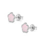 Sterling Silver White/Pink Mother of Pearl Flower Earrings For Girls 1