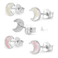Sterling Silver White/Pink Mother of Pearl Half Moon Earrings For Girls 2