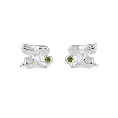 Children's Jewelry - Girls Sterling Silver Birthstone Angel Stud Earrings