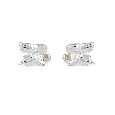 Children's Jewelry - Girls Sterling Silver Birthstone Angel Stud Earrings