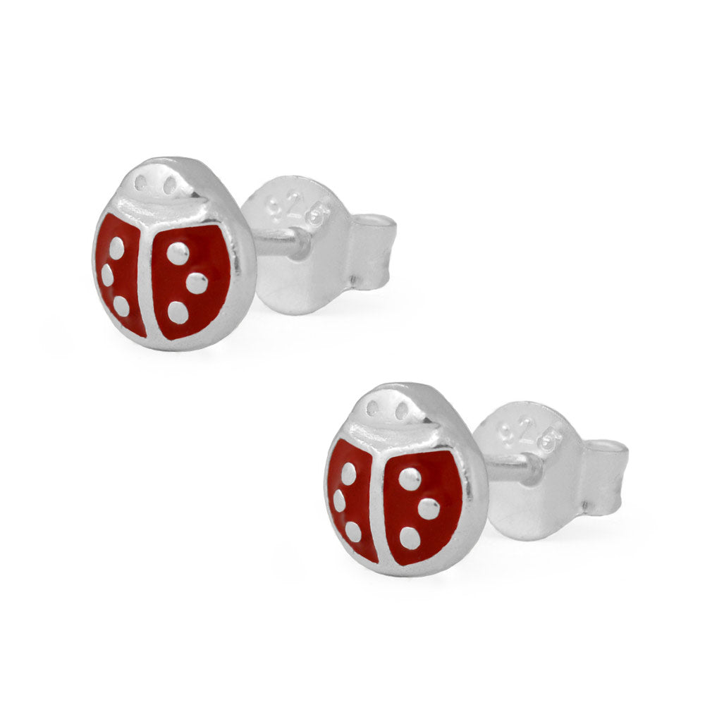 Children's Jewelry - Sterling Silver Ladybug Earring Studs For Girls 1