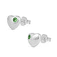 Girl's Jewelry - Sterling Silver Birthstone Heart Stud Earrings