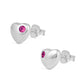 Girl's Jewelry - Sterling Silver Birthstone Heart Stud Earrings