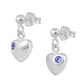 Girl's Jewelry - Sterling Silver Birthstone Heart Dangling Earrings