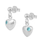 Girl's Jewelry - Sterling Silver Birthstone Heart Dangling Earrings