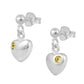 Girl's Jewelry - Sterling Silver Birthstone Heart Dangling Earrings