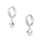 Girls Jewelry - Sterling Silver Birthstone Heart Huggie Hoop Earrings