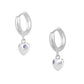 Girls Jewelry - Sterling Silver Birthstone Heart Huggie Hoop Earrings