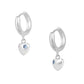 Girls Jewelry - Sterling Silver Birthstone Heart Huggie Hoop Earrings