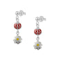 Sterling Silver Ladybug And Daisy Flower Dangling Earrings For Girls 1